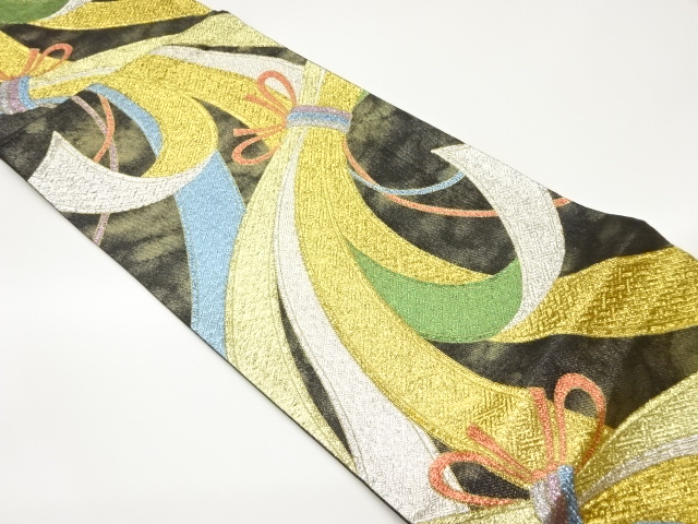 JAPANESE FUKURO OBI / SILK / WOVEN NOSHI PATTERN